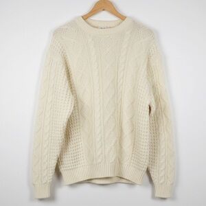 Wind Jammer Fisherman Cable Knit Sweater Men’s XL Oversized Ivory Chunky Winter